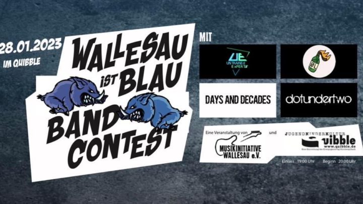 28.01.2023: Wallesau ist Blau Bandcontest mit Untrained Experts, Øl, Days and Decades und dotundertwo im Quibble, Nürnberg